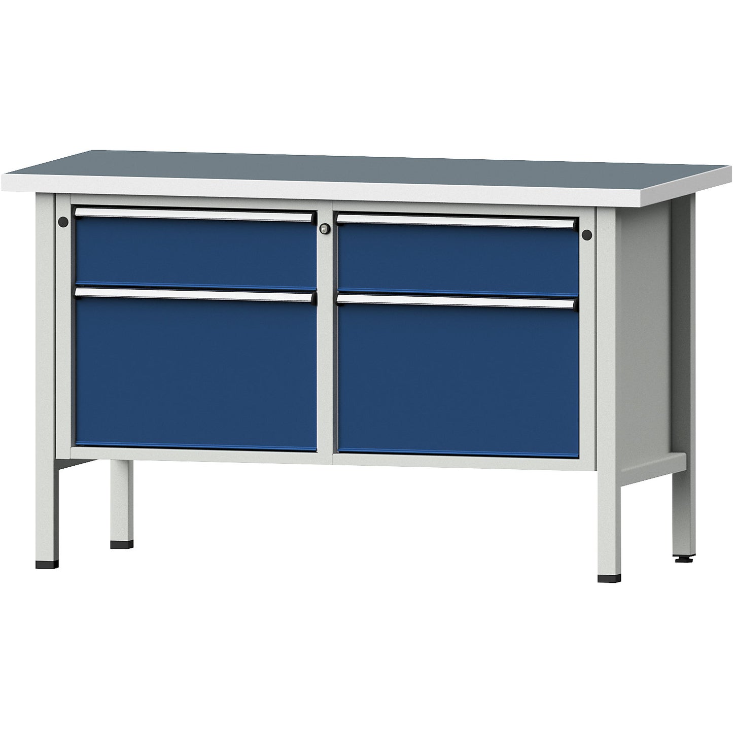 Workbench, Series V frame construction, 2 x 180 mm drawers, 2 x 360 mm drawers, height 890 mm, universal worktop.