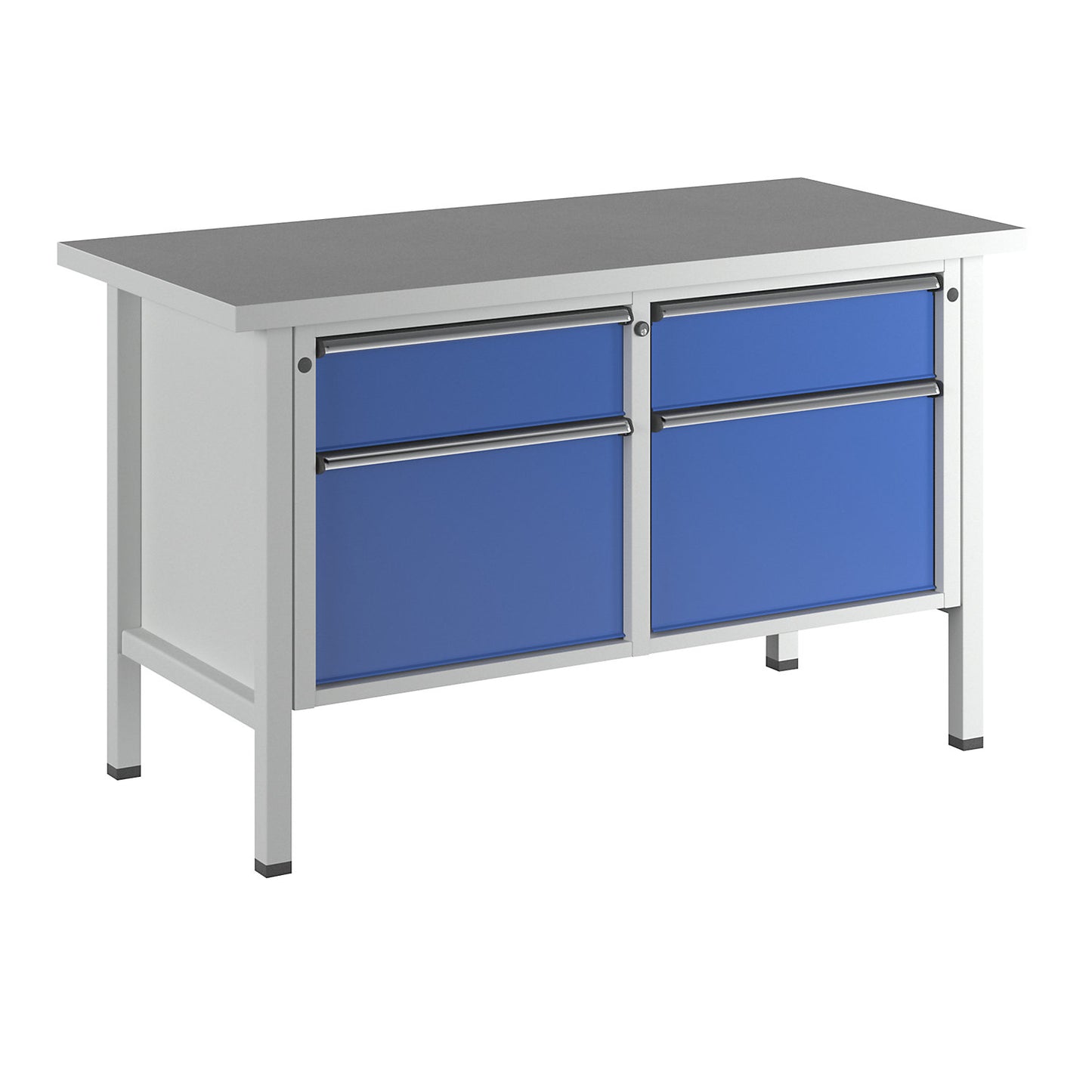 Workbench, Series V frame construction, 2 x 180 mm drawers, 2 x 360 mm drawers, height 890 mm, universal worktop.