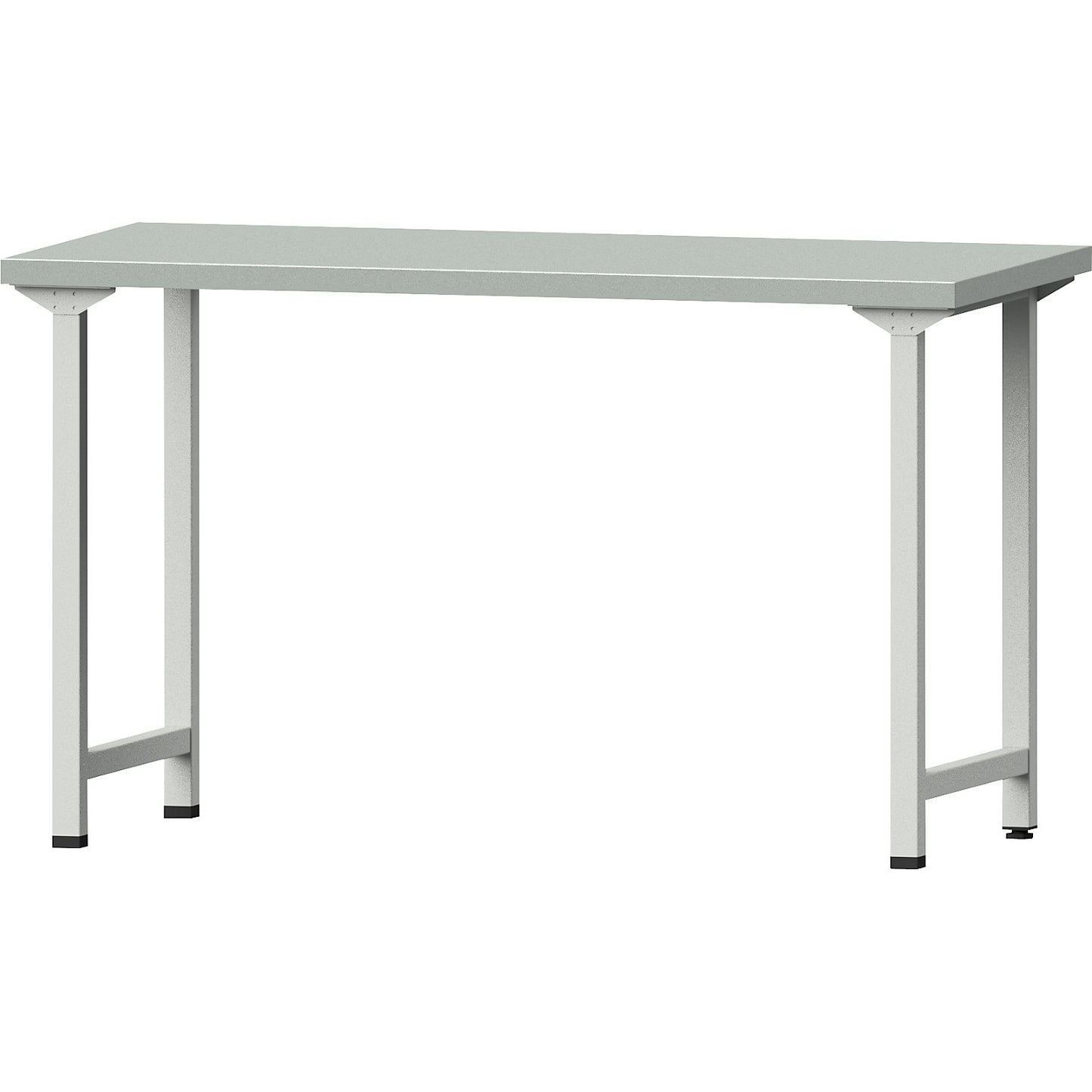 Workbench, Series V frame construction, standard model, WxD 1500 x 700 mm, steel sheet covered worktop, height 890 mm.