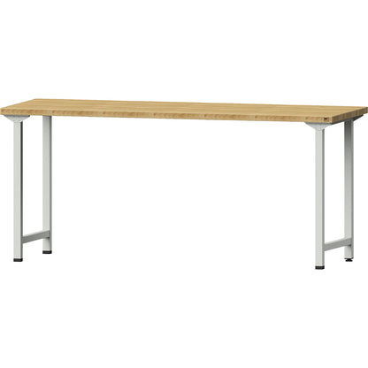 Workbench, Series V frame construction, standard model, WxD 2000 x 700 mm, solid beech worktop, height 890 mm.