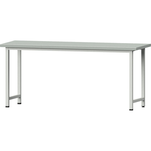 Workbench, Series V frame construction, standard model, WxD 2000 x 700 mm, steel sheet covered worktop, height 890 mm.
