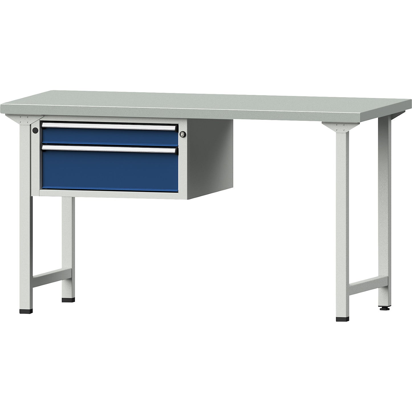 Workbench, Series V frame construction, 2 drawers, width 1500 mm, sheet steel cover.