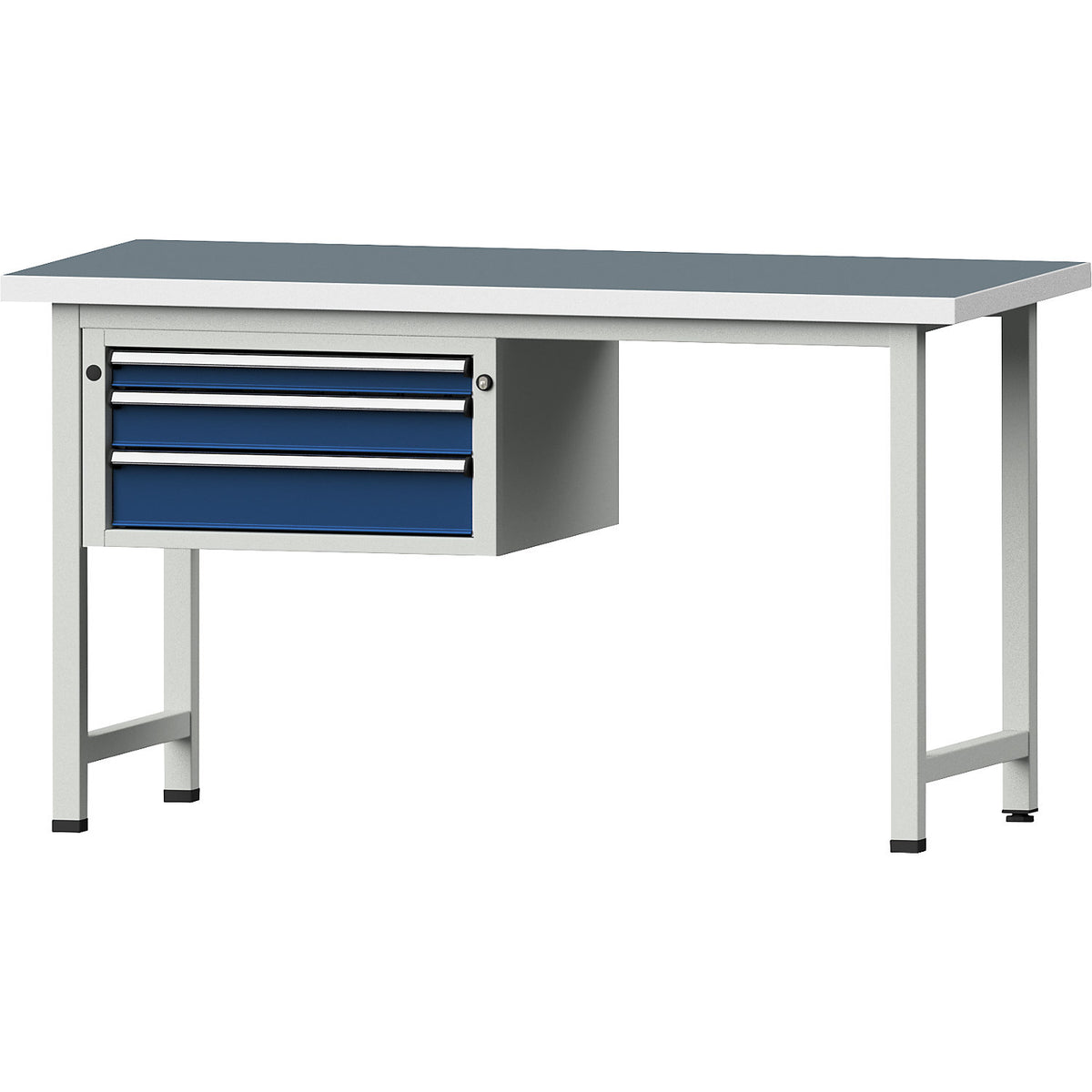 Workbench, Series V frame construction, 3 drawers, universal worktop.