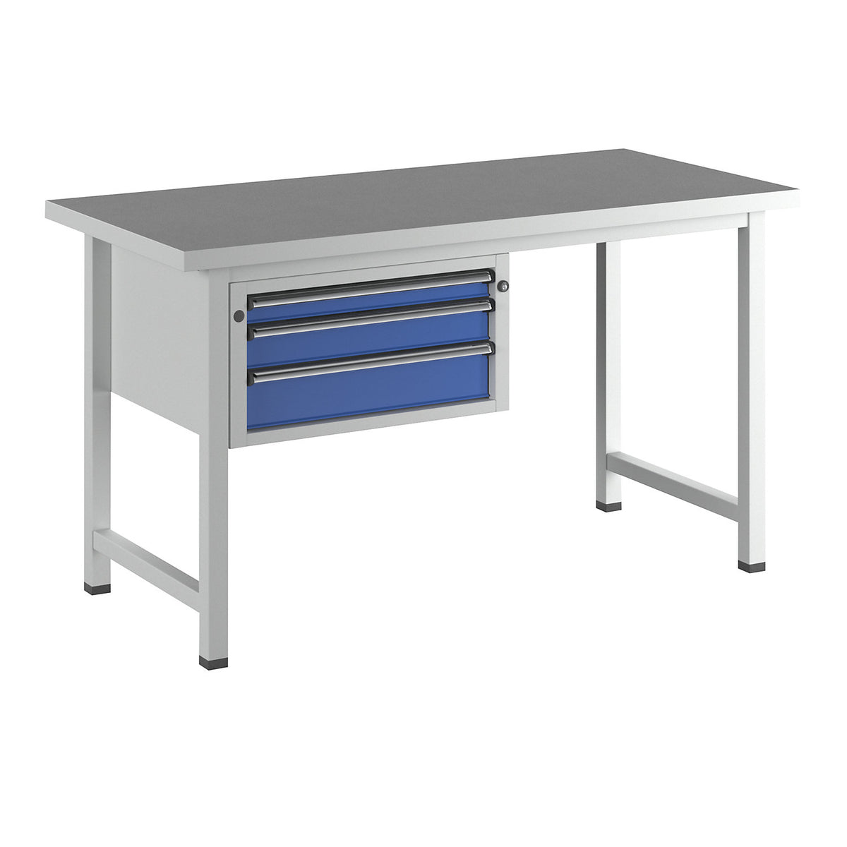 Workbench, Series V frame construction, 3 drawers, universal worktop.