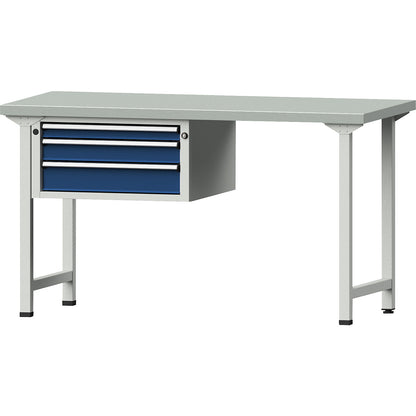 Workbench, Series V frame construction, 3 drawers, sheet steel cover.
