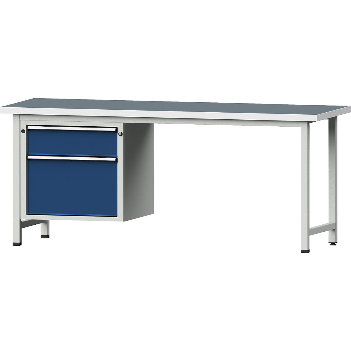 Workbench, Series V frame construction, 2 drawers, universal worktop, width 2000 mm.