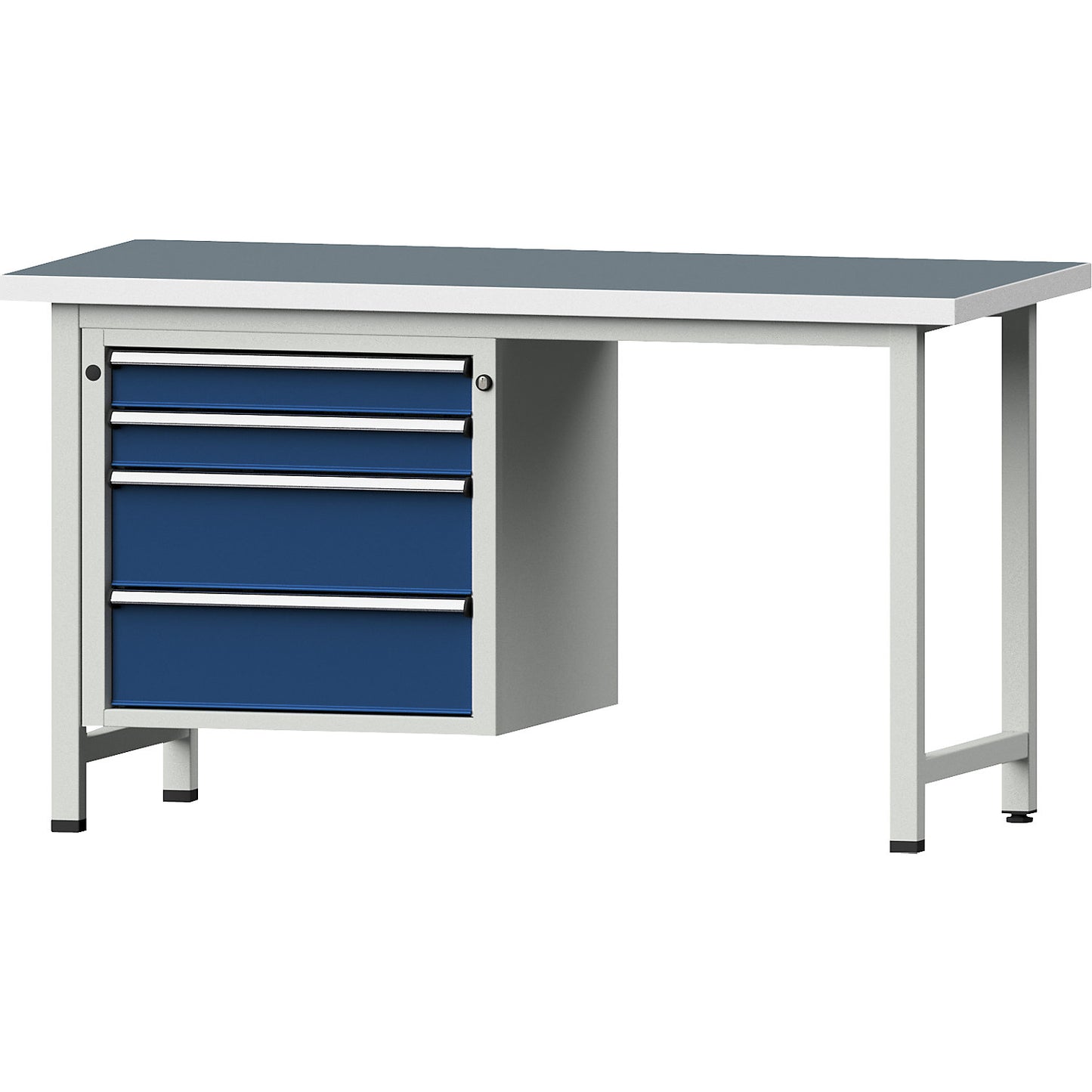Workbench, Series V frame construction, 2 drawers 90 mm, 2 drawers 180 mm, universal worktop.