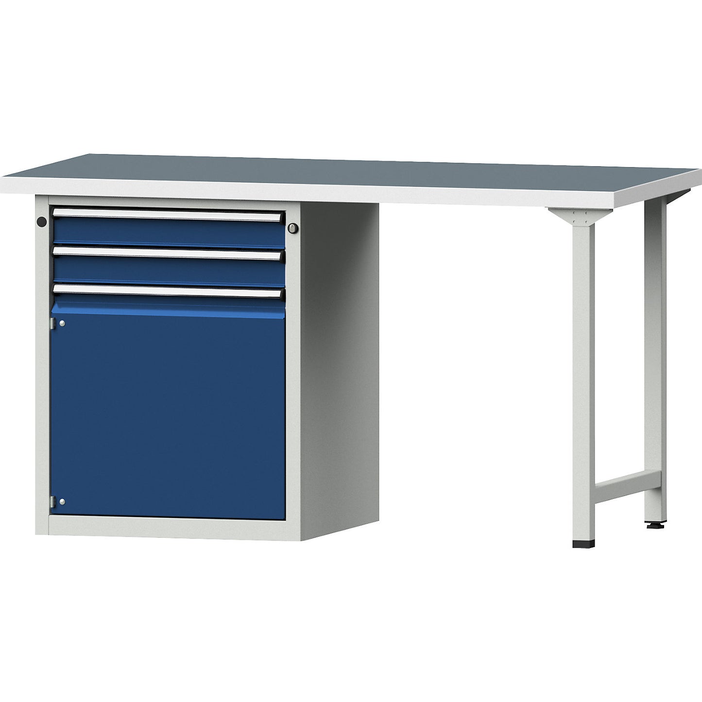 Workbench, Series V frame construction, 2 drawers, 1 door, universal worktop.