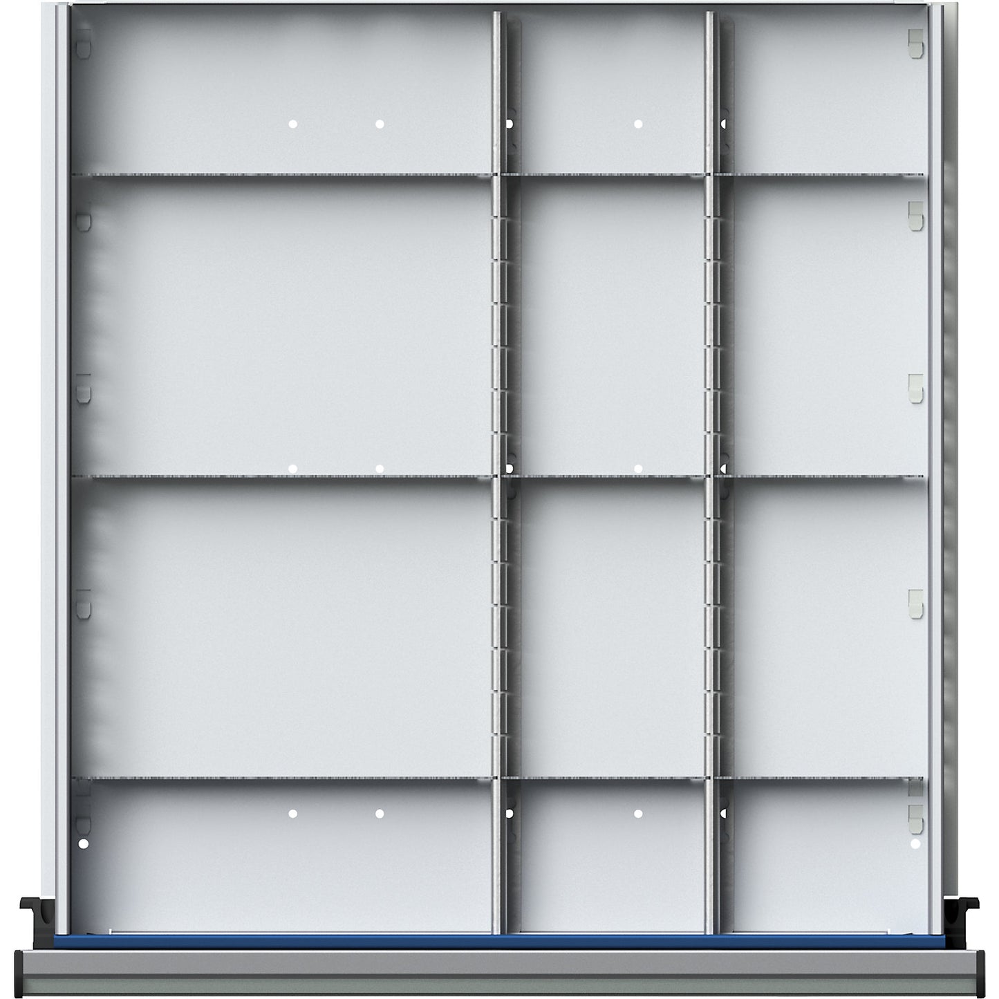 Divider for drawer WxD 500 x 540 mm, ½ - ¼ division, for drawer height 180 - 360 mm.