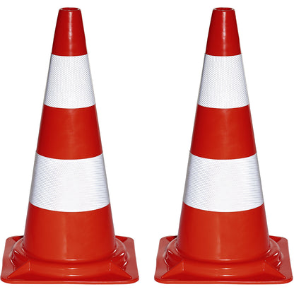 PVC traffic cone, pack of 2, fluorescent, height 500 mm.