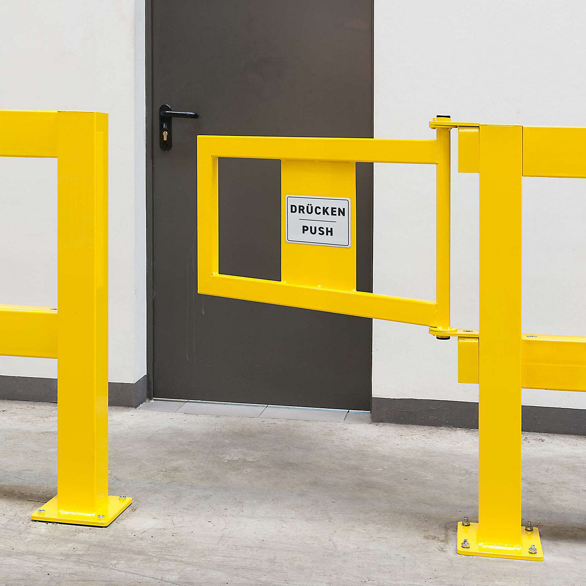 Gate for safety railing, XL-Line, yellow, without gas pressure spring.