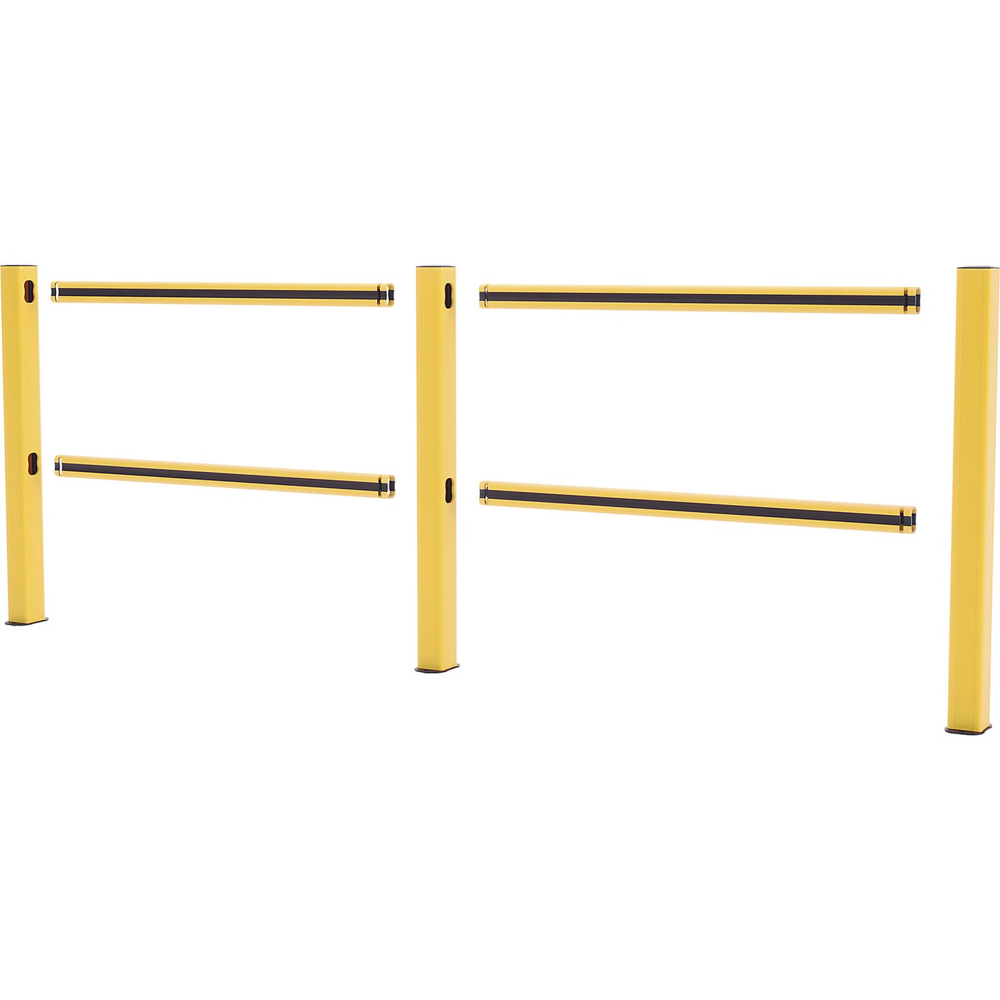 Flex Impact® HD Light safety railing, yellow posts - yellow/black stripes, width 2500 mm.