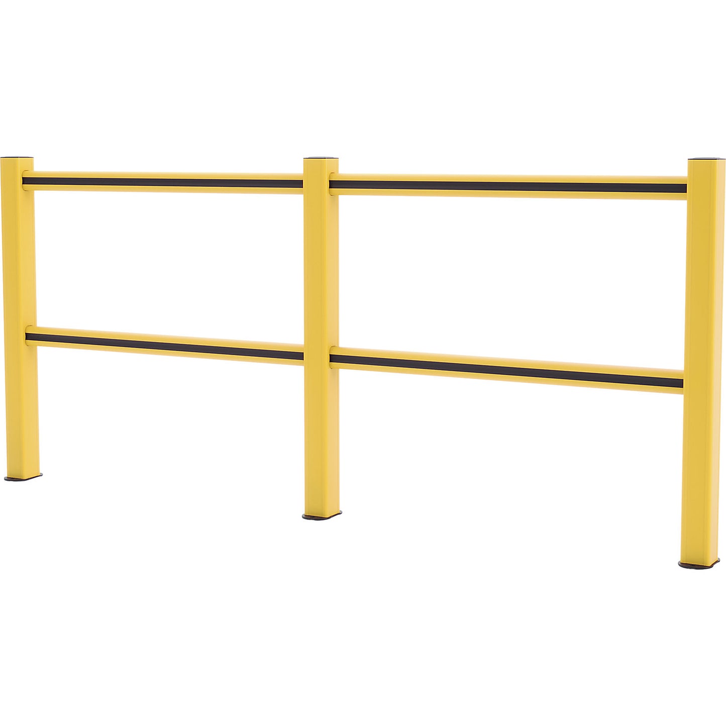 Flex Impact® HD Light safety railing, yellow posts - yellow/black stripes, width 2500 mm.