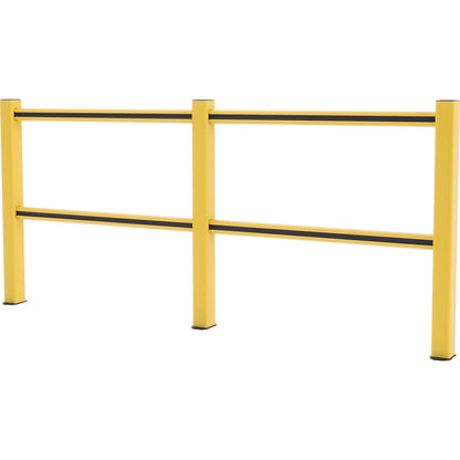 Flex Impact® HD Light safety railing, yellow posts - yellow/black stripes, width 2500 mm.