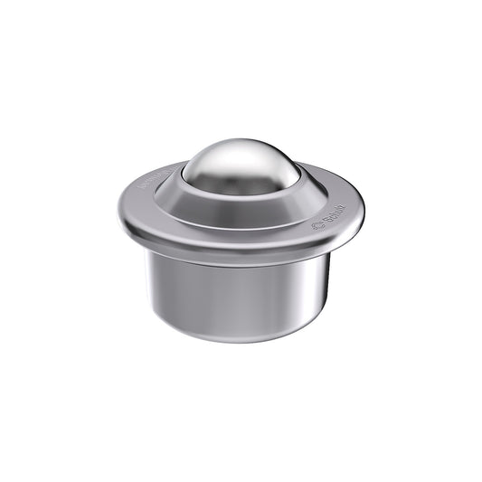 Ball unit, flange, stainless steel, load bearing ball Ø 30 mm.