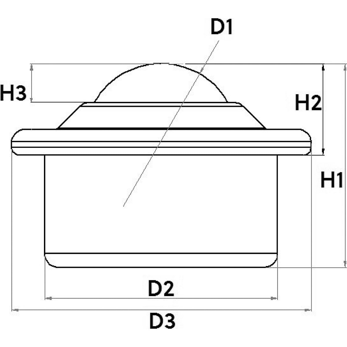 Ball unit, flange, steel, load bearing ball Ø 30 mm.