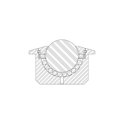 Ball unit, flange, solid, steel, load bearing ball Ø 30 mm.