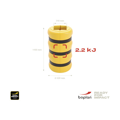 Column protection for indoors and outdoors, height 1100 mm, for WxD 300 x 300 mm.