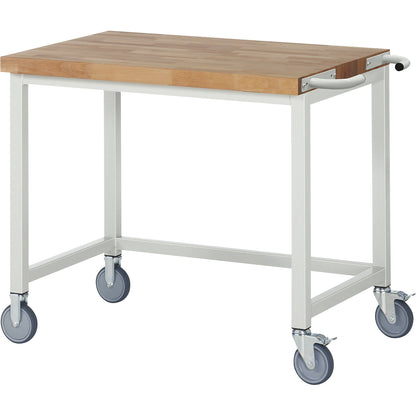 Series 8000 mobile workbench, frame system, open frame, WxD 1000 x 700 mm.