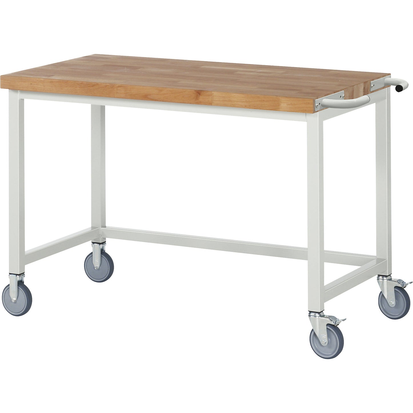Series 8000 mobile workbench, frame system, open frame, WxD 1250 x 700 mm.