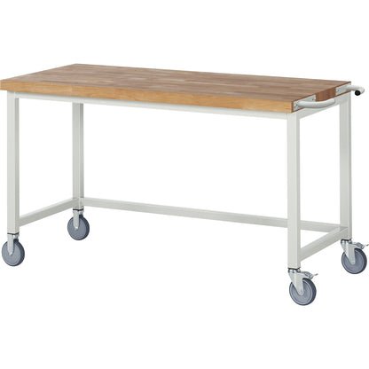 Series 8000 mobile workbench, frame system, open frame, WxD 1500 x 700 mm.
