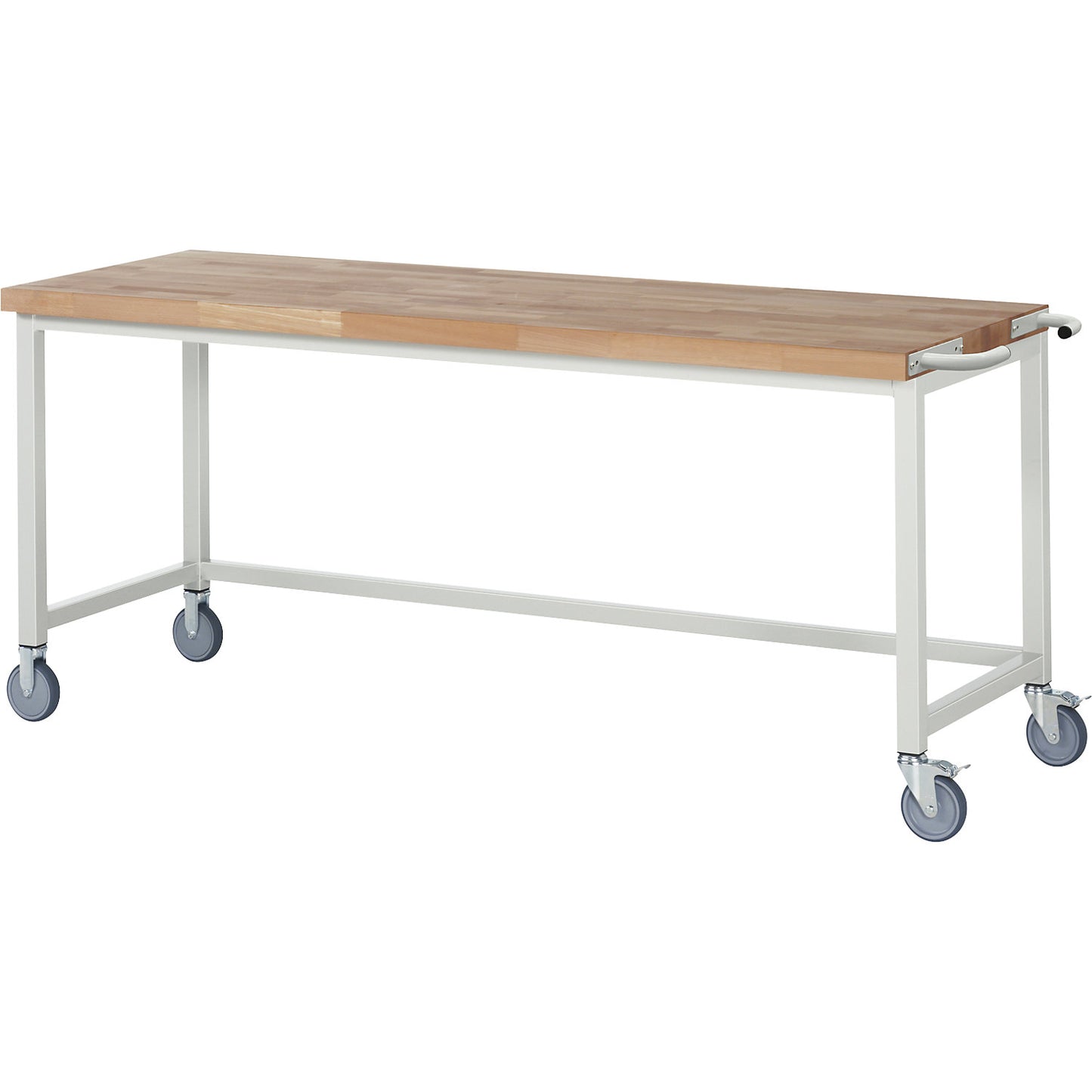 Series 8000 mobile workbench, frame system, open frame, WxD 2000 x 700 mm.