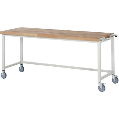Series 8000 mobile workbench, frame system, open frame, WxD 2000 x 700 mm.