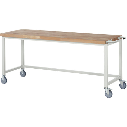 Series 8000 mobile workbench, frame system, open frame, WxD 2000 x 700 mm.