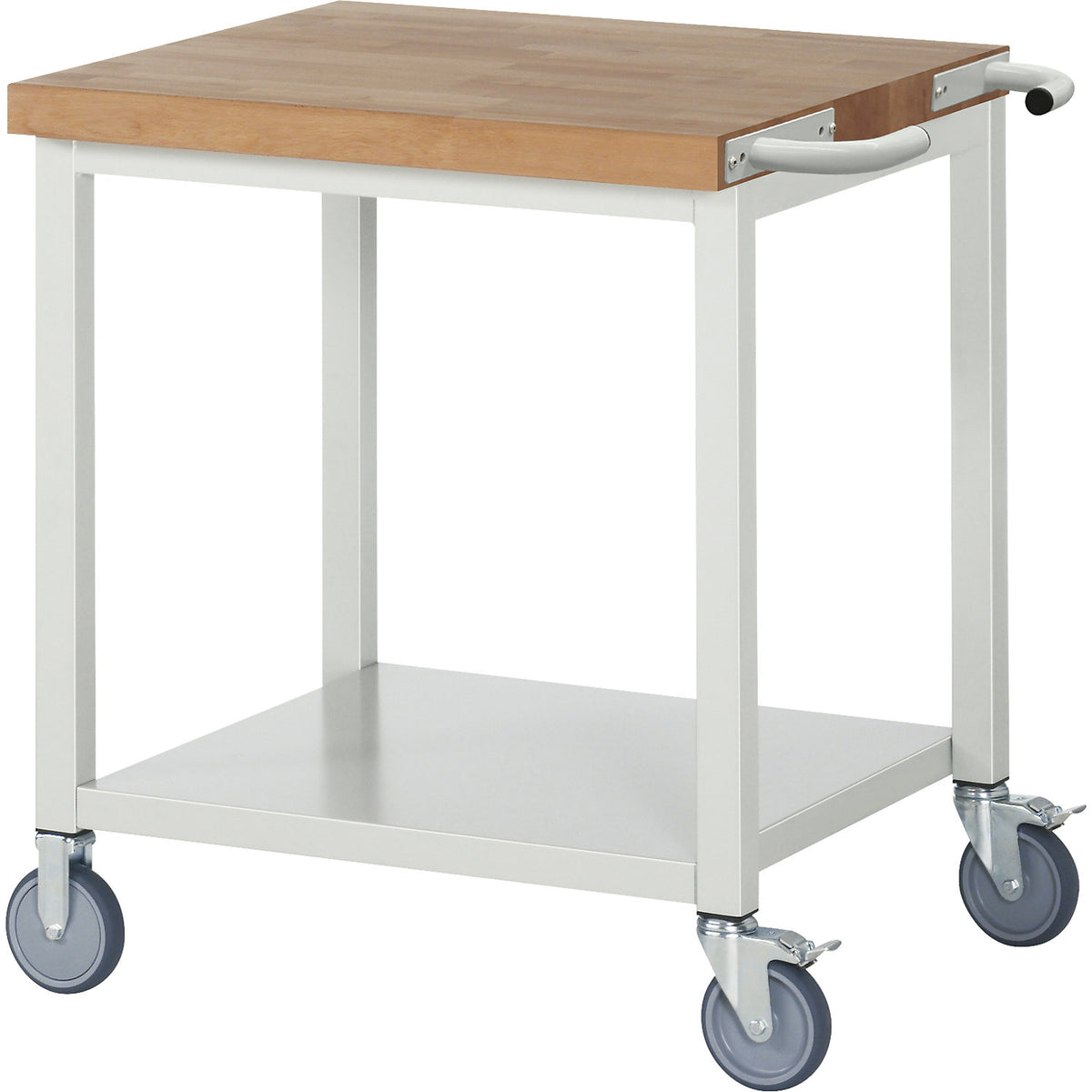 Series 8000 mobile workbench, frame system, 1 shelf, WxD 750 x 700 mm.