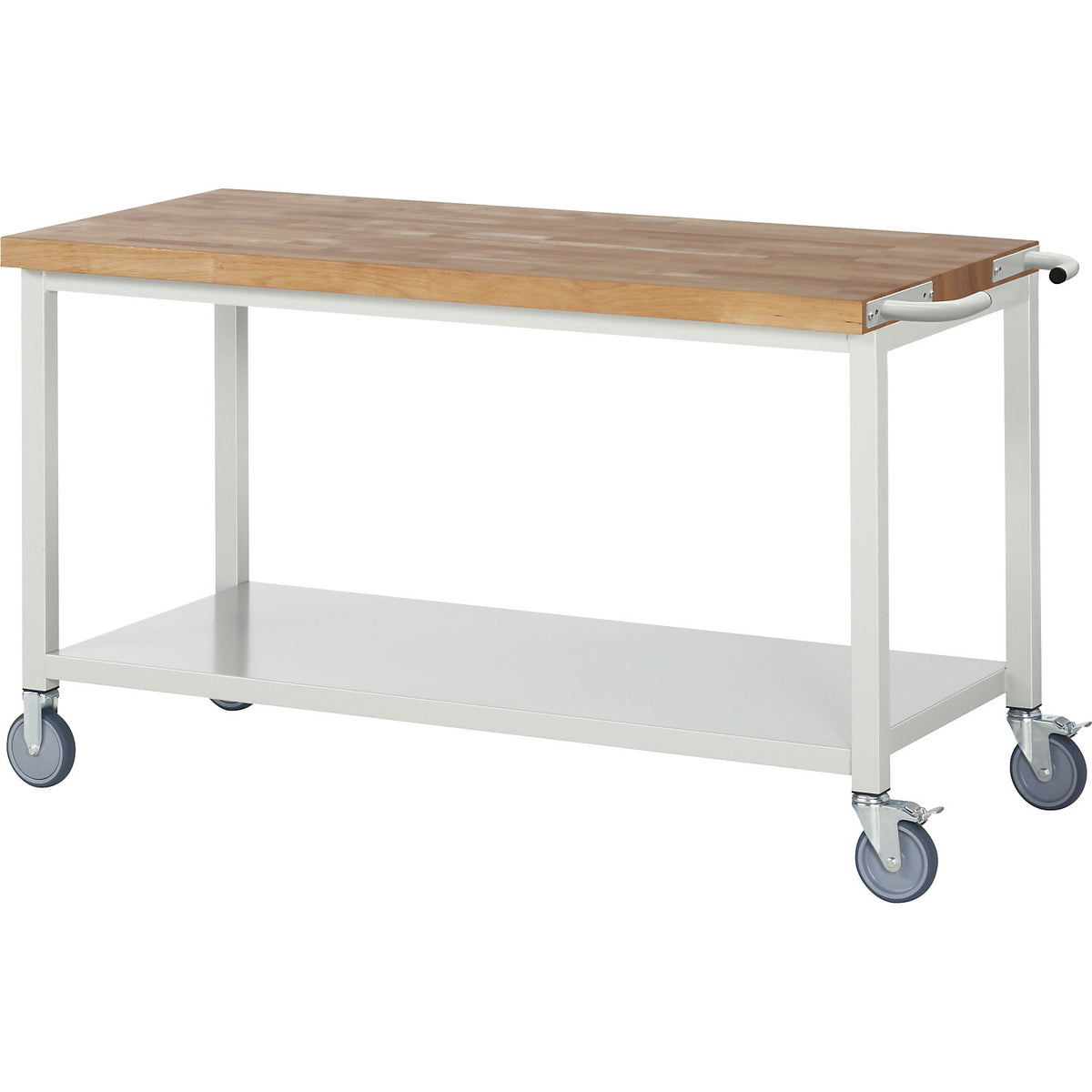 Series 8000 mobile workbench, frame system, 1 shelf, WxD 1500 x 700 mm.