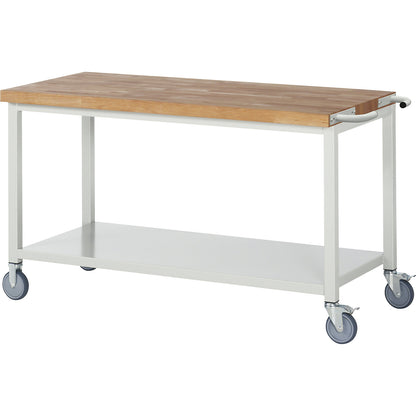 Series 8000 mobile workbench, frame system, 1 shelf, WxD 1500 x 700 mm.