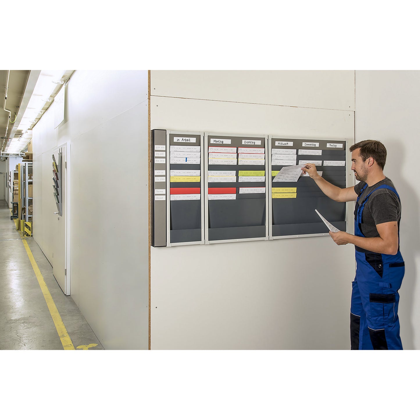 Card sorting board system, 25 compartments, height 1350 mm, with 1 row.