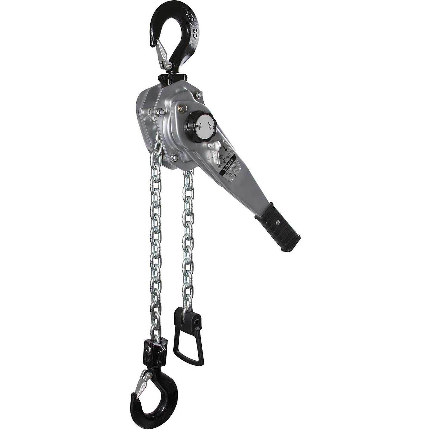 Premium PRO ratchet chain hoist, standard lifting height 1.5 m, max. load 3200 kg.