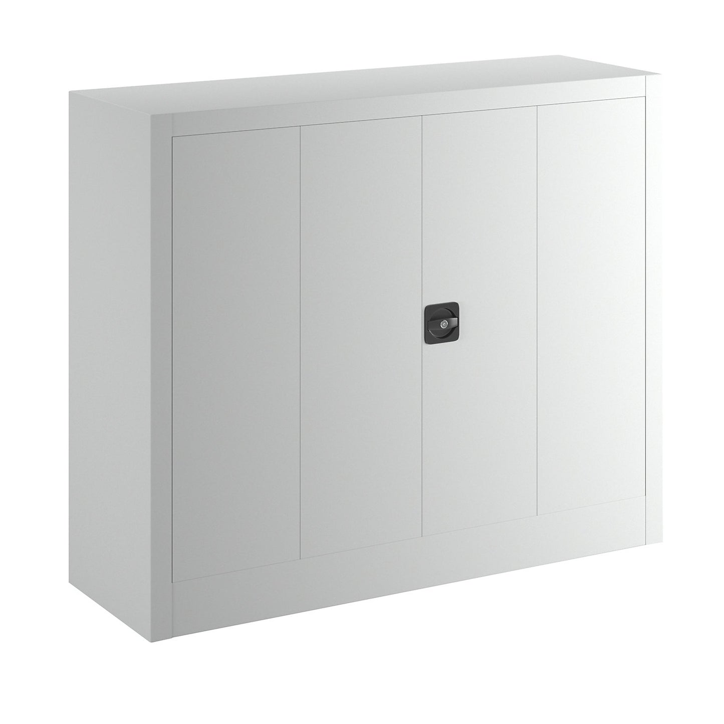 Cupboard with folding doors, height 1000 mm, width 1200 mm, depth 400 mm, grey.