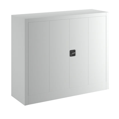 Cupboard with folding doors, height 1000 mm, width 1200 mm, depth 400 mm, grey.