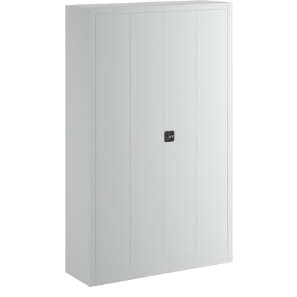 Cupboard with folding doors, height 1950 mm, width 1200 mm, depth 400 mm, grey.
