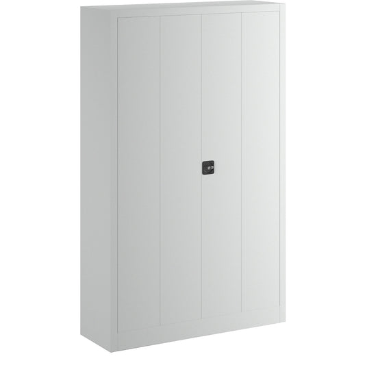 Cupboard with folding doors, height 1950 mm, width 1200 mm, depth 400 mm, grey.