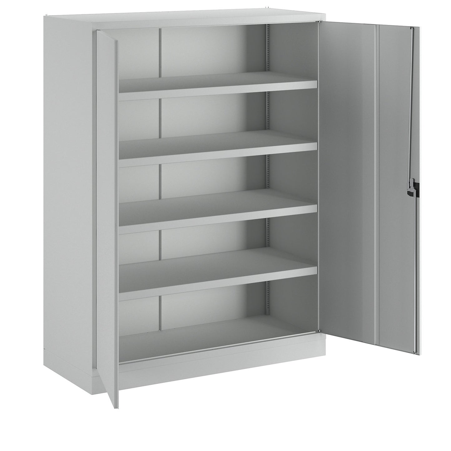 Heavy duty cupboard, extra wide, height x width x depth 1950 x 1470 x 630 mm, 4 shelves, grey.