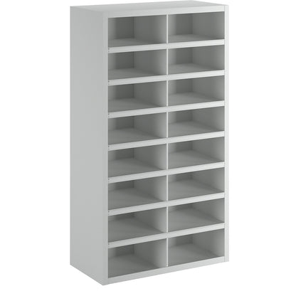 Bin units, 16 compartments, without doors, grey.