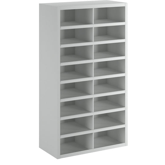 Bin units, 16 compartments, without doors, grey.
