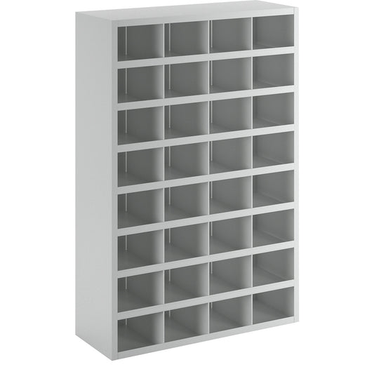 Bin units, 32 compartments, without doors, grey.