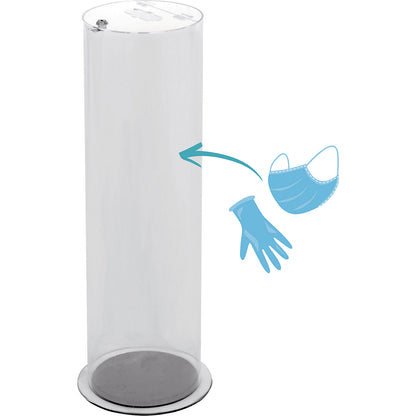 Collection container for batteries, transparent, lockable, capacity 37 l.