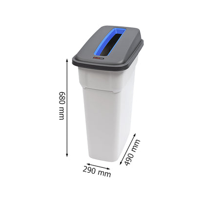 SELECTO recyclable waste collector, capacity 55 l, deposit slot / blue.