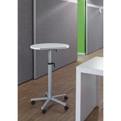 Pedestal desk, ergonomic, WxD 600 x 520 mm, height adjustable, white.