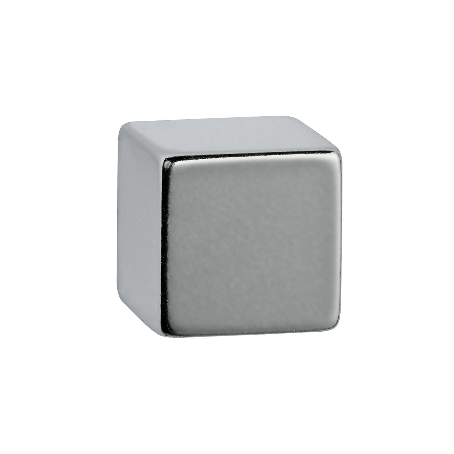 Neodymium cube magnet, nickel plated, holds 15 kg, pack of 5.