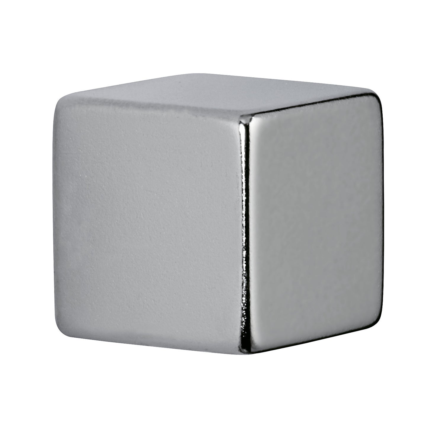 Neodymium cube magnet, nickel plated, holds 20 kg, pack of 4.