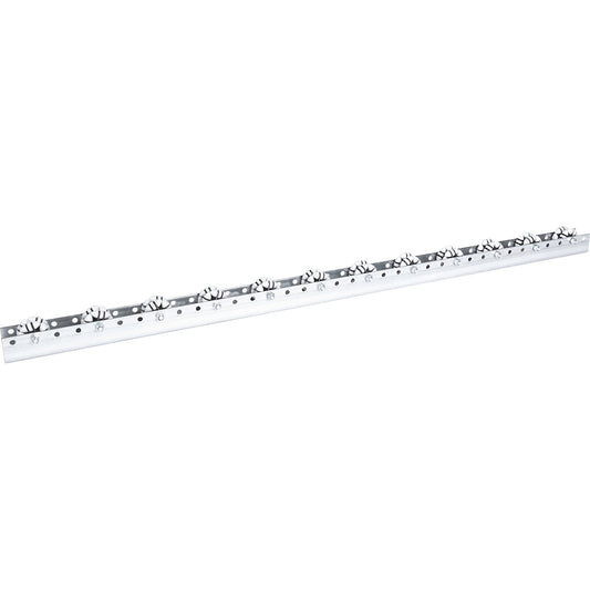 Roller bar, for light loads, max. load 10 kg, division 100 mm, length 1.2 m.