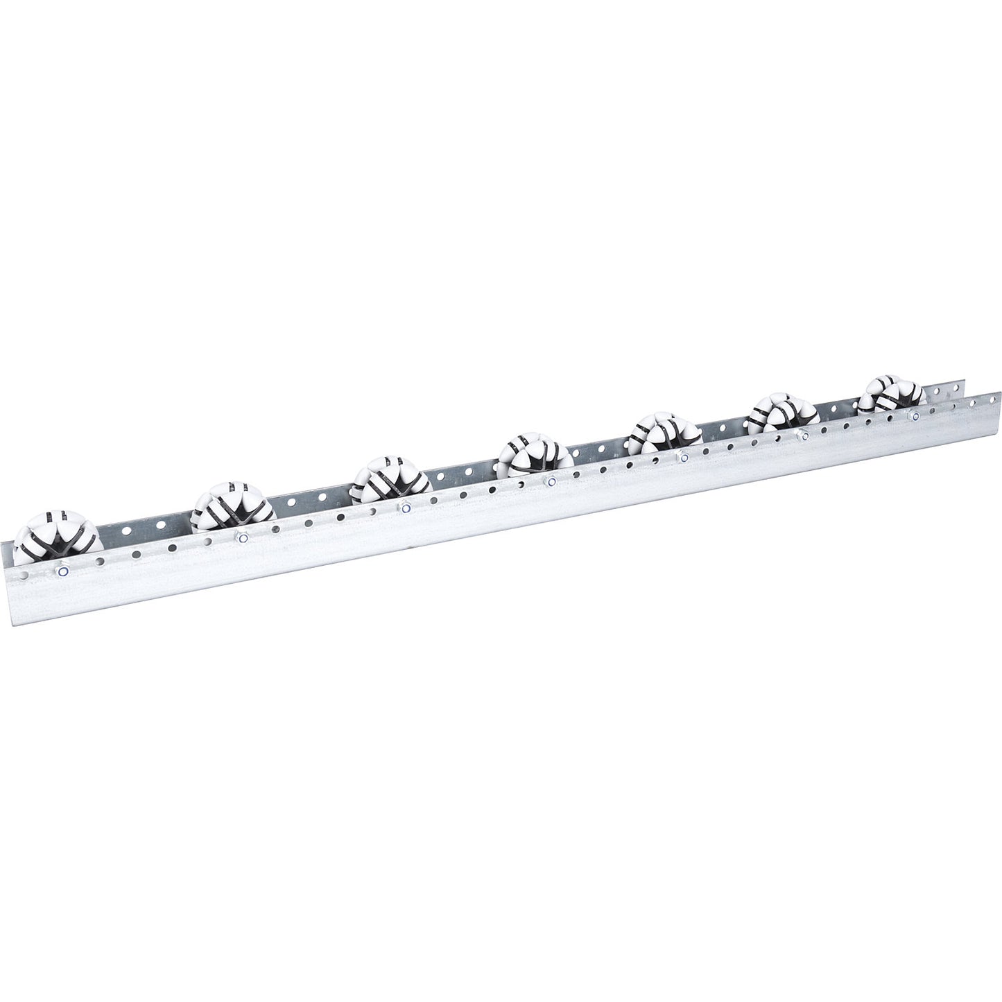 Roller bar, for heavy loads, max. load 40 kg, division 166 mm, length 2.4 m.