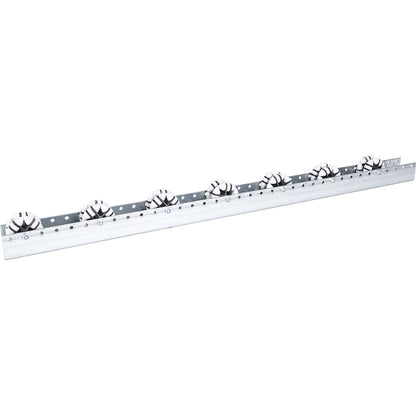 Roller bar, for heavy loads, max. load 40 kg, division 166 mm, length 2.4 m.