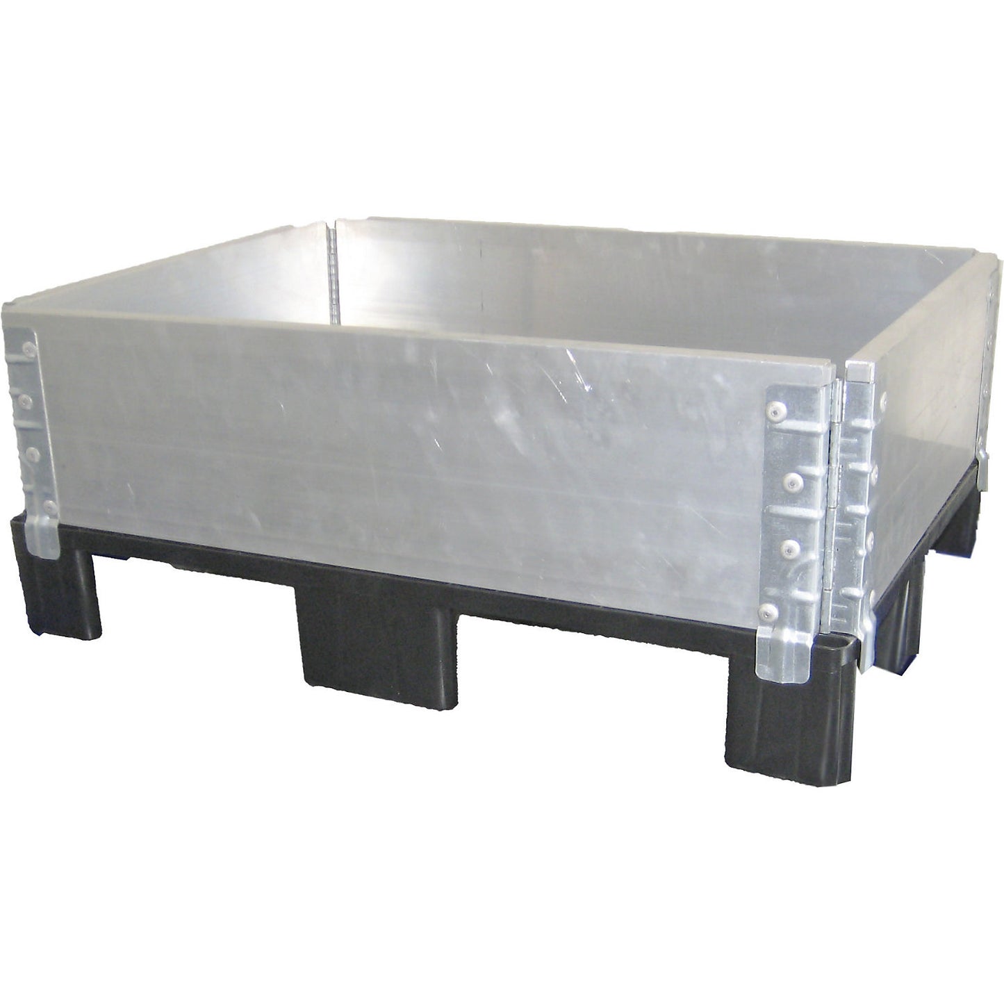 Aluminium stacking frame, with 4 hinges, for pallets 800 x 600 mm, pack of 2.